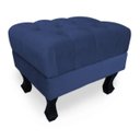 Ver imagem 1 de Puff Retrô Fixo Luis XV Capitonê Suede Azul Marinho