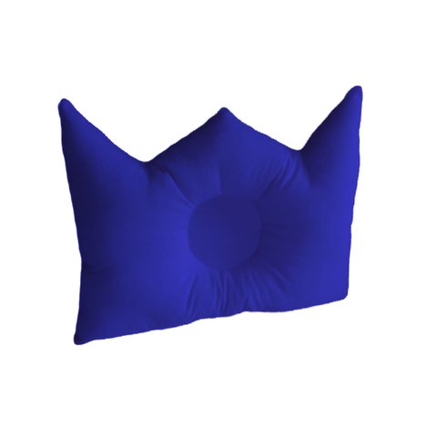 Travesseiro RN Bebê Anti Cabeça Chata Formato Coroa Plagiocefalia Happy Line - Azul