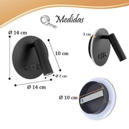 2 Arandela de Parede Leitura Flexível Led Usb e Usb-c Bet82 - 7