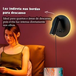 2 Arandela de Parede Leitura Flexível Led Usb e Usb-c Bet82 - 3