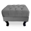Ver imagem 2 de Puff Baú Retrô Luis XV Capitonê Suede Cinza