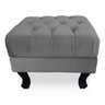 Puff Baú Retrô Luis XV Capitonê Suede Cinza - 2