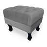 Puff Baú Retrô Luis XV Capitonê Suede Cinza - 3
