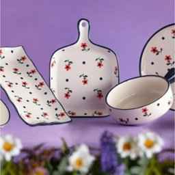 Travessa Redonda Cerâmica 21,5x5,5ccm Vintage Flores - Wolff - 2