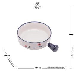 Travessa Redonda Cerâmica 21,5x5,5ccm Vintage Flores - Wolff - 3