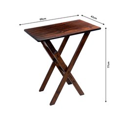 Jogo de Mesa Aparador para Bar Dobrável com 2 Cadeiras em Madeira Maciça - Imbuia - 5