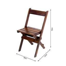 Jogo de Mesa Aparador para Bar Dobrável com 2 Cadeiras em Madeira Maciça - Imbuia - 6