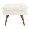 Puff Decorativo Opalla Pés Palito Napa Branco - 2
