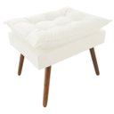 Ver imagem 1 de Puff Decorativo Opalla Pés Palito Napa Branco