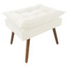 Puff Decorativo Opalla Pés Palito Napa Branco - 1