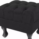 Ver imagem 4 de Puff Baú Retrô Luis XV Capitonê Suede Preto