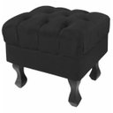 Ver imagem 3 de Puff Baú Retrô Luis XV Capitonê Suede Preto
