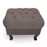 Puff Baú Retrô Luis XV Capitonê Suede Marrom - 2