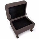 Ver imagem 1 de Puff Baú Retrô Luis XV Capitonê Suede Marrom