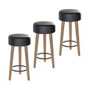 Ver imagem 1 de Kit Com 03 Banco Banqueta Pés Palito Paris Napa Preto - Salaone