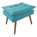 Ver imagem 5 de Poltrona Decorativa Isis com Puff Opala Suede Azul Turquesa - Ds Estofados