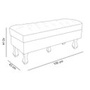 Ver imagem 3 de Puff Calçadeira Retrô Luis XV Capitonê Suede Bege