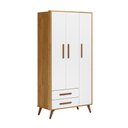 Ver imagem 2 de Kit Quarto de Bebê Q Encanto Retrô com Berço Mini Cama Guarda Roupa 3 Portas e Colchão D18 130x70 Mo