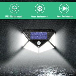 Luminária Energia Solar Parede 100 LED Sensor Presença 3 Funções Lâmpada - 2