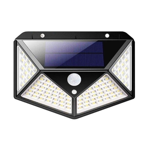 Kit 3 Luminária Energia Solar Parede 100 LED Sensor Presença 3 Funções Lâmpada - 7