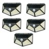 Kit 5 Luminária Energia Solar Parede 100 Led Sensor Presença 3 Funções Lâmpada - 1