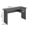 Mesa para Escritório com 2 Gavetas Linea 30 1200 Pleno Móveis - Cinza - 1