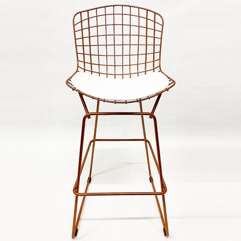 Banqueta para bancada alta BERTÓIA Cobre assento branco Altura 80cm - Direto de Fábrica
