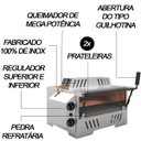 Ver imagem 3 de Forno Guilhotina Industrial Saro com Infravermelho á Gás GLP 53x47cm Até 350º sem Cavalete
