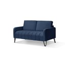 Ver imagem 2 de Sofá Living Savana 2 Lugares C/ Pé de Ferro Preto 1,58 Mts Veludo Azul - Espuma D-28