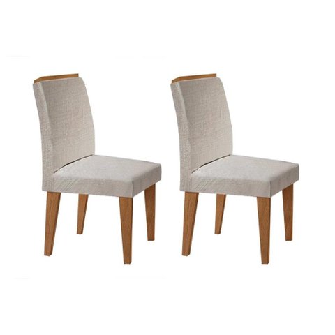 Kit 2 Cadeiras Sala Jantar Lunara 2 Un Imbuia/suede Creme - Rufato