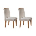 Ver imagem 1 de Kit 2 Cadeiras Sala Jantar Lunara 2 Un Imbuia/suede Creme - Rufato