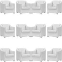 Ver imagem 1 de Kit 12 Poltronas Mila Corino Cores Pé de Plástico Cromado - Branco Corino