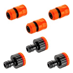 Kit 3 Engate Rápido de Mangueira + Bico de Torneira 1/2 ou 3/4 Cor:laranja