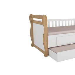 Bicama Solteiro de Babá Maria C- 2 Gavetas e Auxiliar Branco - Peroba - 6