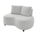 Ver imagem 1 de Sofa Orgânico Curvo Feijão 150cm Boucle Branco Venus Estofama
