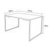 Mesa Industrial Base Ferro Branco Tampo 137X90 Preto 4 Cadeiras Ferro Branco Assento Branco Preto - 3