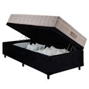 Ver imagem 1 de Cama Box Baú Solteiro Molas Ensacadas Airtech Springpocket 88x188 Preto - Ortobom