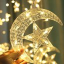 Ver mais imagens de Pisca Pisca Lua Estrelas 138 Led Branco Quente Cortina Cascata Decoração Janela Parede Natal