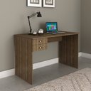Ver imagem 7 de Escrivaninha Mesa Escritorio 2 Gavetas Me4165 Nogal Tecno Mobili