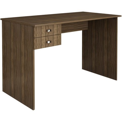 Escrivaninha Mesa Escritorio 2 Gavetas Me4165 Nogal Tecno Mobili