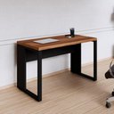 Ver imagem 7 de Mesa Escritório Retangular Start 120cm Preto e Marrom Gebb Work