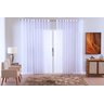 Cortina Sala Quarto Voal Liso Delicate 400x2,80 Transparente:branco - 1