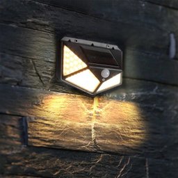 Luminária Energia 3 Unidades Solar Parede 100 LED Sensor Presença 3 Funções Lâmpada - 3