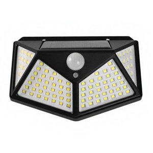 Luminária Solar Sensor Movimento Presença Parede 100 Leds Lâmpada Refletor Resistente Água