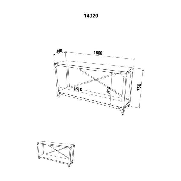 Aparador Industrial 160cmx40cm Steel Artesano - 3