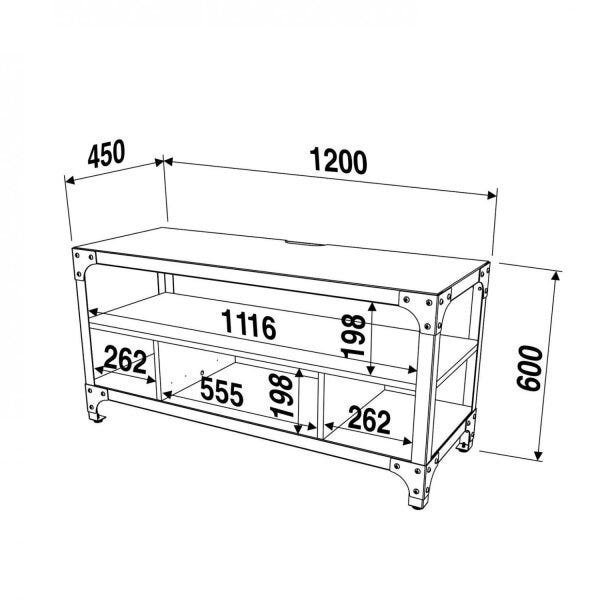 Rack para TV até 55 Polegadas Industrial Steel Artesano - 3