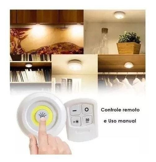 Kit 8 Lâmpadas Luminária LED Teto Controle Remoto sem Fio Spot 15W Cozinha Casa - 6
