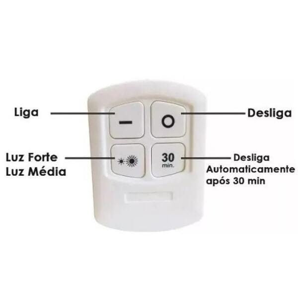 Kit 8 Lâmpadas Luminária LED Teto Controle Remoto sem Fio Spot 15W Cozinha Casa - 4