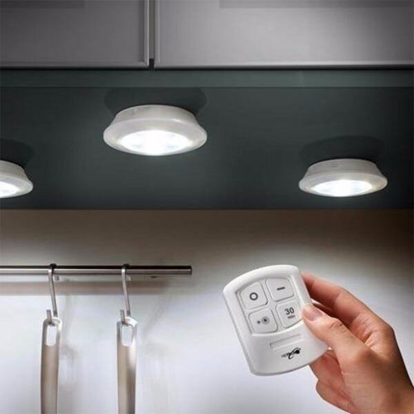 Kit 8 Lâmpadas Luminária LED Teto Controle Remoto sem Fio Spot 15W Cozinha Casa - 2