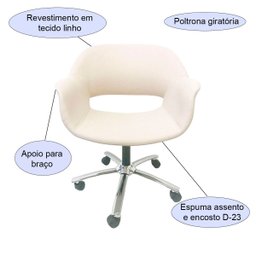 Poltrona Escritório Eduarda com Regulagem de Altura - Poltronas do Sul - 2